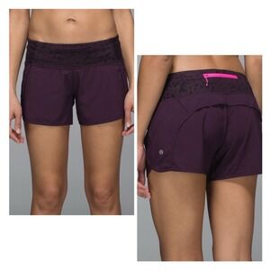 Lululemon Run Times Short *4-way Stretch 4" Black Cherry Star Crushed 4 W7A03S